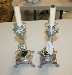 Silverplate Candlestick Lamps 9