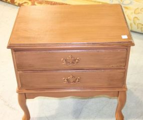 Two Drawer Painted Queen Ann Style Table 23