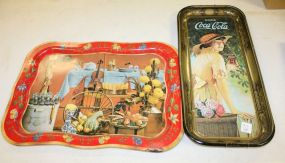 Two Tin Trays, Coke Tray, and Tray