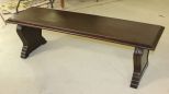 Vintage Walnut Veneer Bench 58