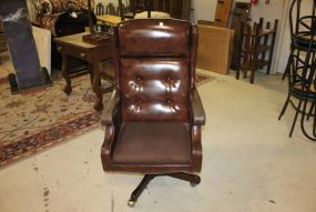 Brown Faux Leather Swivel Desk Chair 27