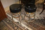 Two Chrome Swivel Bar Stools 31