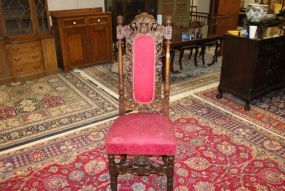 Heavily Carved Flower Basket Hall Chair 52