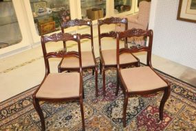 4 Mahogany Rose Carved Dinning Chairs 33