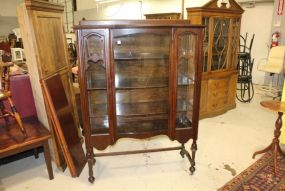 Walnut China Cabinet with glass sides in front, 62