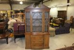 Mahogany China Cabinet with Pediment Top