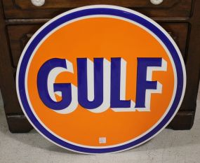 Gulf Round Tin Sign 23