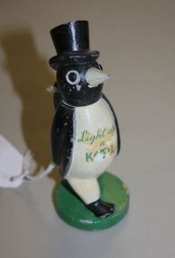 Vintage Kool Collectible Heavy Metal Penguin Cigarette Lighter 