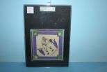 J. Dots Miller 1914 Collector Blanket Purple pendants, framed.