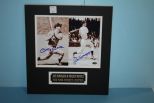Joe DiMaggio and Mickey Mantle Autographed Mat serial: A216489