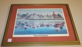 Hotel Del Coronado Print 518/1500, signed twice Sue Tushingham McNary 1985