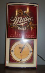 Miller Beer Lighted Wall Clock Electric, 24