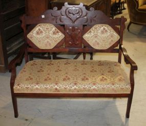 Carved Mahogany Victorian Loveseat