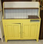 Reproduction Yellow with Brown and White Accents Dry Sink
