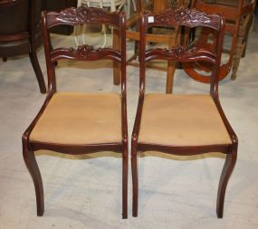 Pair of Tell City Mahogany Rose Carved Chairs