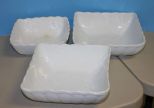 Three Ironstone Square Bowls