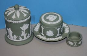 Four Green Wedgewood Pieces
