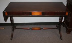 Mahogany Dropside Lyre Base Sofa Table with Maple Trim