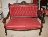 Mahogany Carved Empire Settee