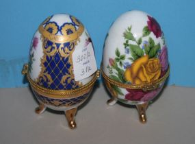 Two Handpainted Eggs with Candles