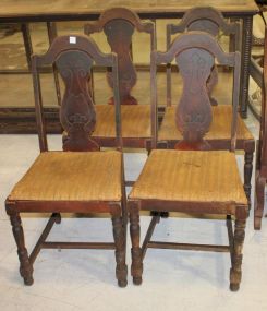Set of 4 Walnut Depression Chairs