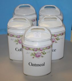 5 Piece Handpainted Canister Set