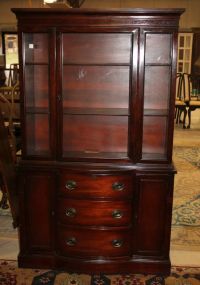 Mahogany Serpentine Front China Cabinet matches lot # 364, 365, and 366, 70