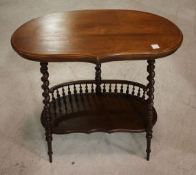 Mahogany Tobacco Twisted Leg Kidney Shaped Lamp Table 29