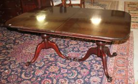 1930's Mahogany Ball-n-Claw Chippendale Pedestal Dining Table