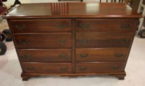 Mahogany Bracket Foot 8 Drawer Double Dresser by Hungerford
