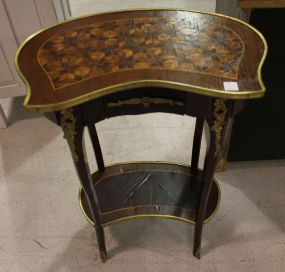 Walnut French Inlaid Small Bronze Armload Table