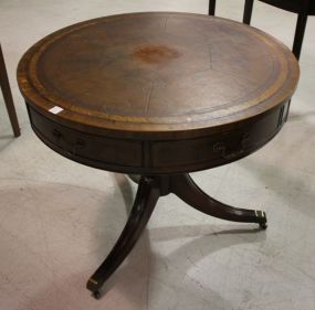 Large Mahogany Leather top Duncan Phyfe Drum Table