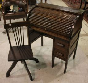 Childs Oak Roll Top Desk