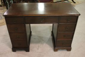 Mahogany Bracket Foot Kneehole Desk 30