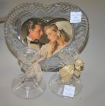 Heart Shaped Frame and Pair of Glass Candlesticks candlesticks 4