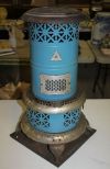 Vintage Chrome and Blue Enamel Heater 24