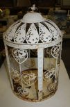 White Tin Hanging Cage