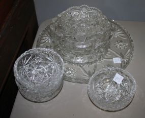 Various Clear Glass Bowls and Trays
