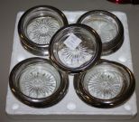 Set of Nine Silverplate Coasters