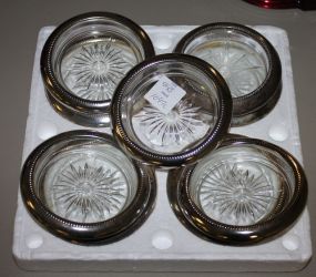 Set of Nine Silverplate Coasters