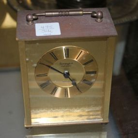 West Germany Remington Brass Carriage Clock Battery Operated, 4