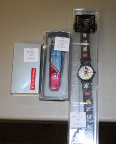 Victorinox Knife, Victorinox, Switzerland Knife, and Disney Mickey Mouse Watch