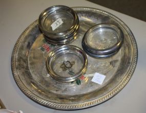 Silverplate Coasters and Tray 12