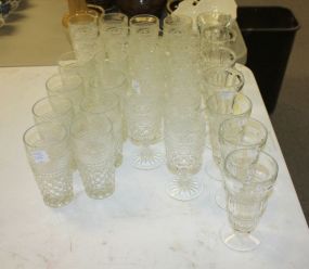 Seven Parfait Glasses, Stem Glasses, and Eight Water Glasses