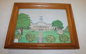Watercolor of Old Courthouse in Vicksburg Signed J. Shanahan, 19