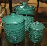 3 pc. Green with White Swirls Canister Set