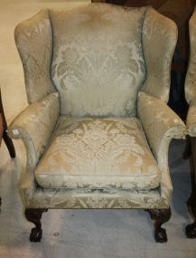 Mahogany Ball-n-Claw Chippendale Wing Back Chair