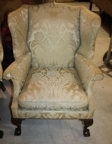 Mahogany Ball-n-Claw Chippendale Wing Back Chair