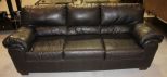 Three Cushion Contemporary Black Sofa