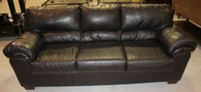 Three Cushion Contemporary Black Sofa